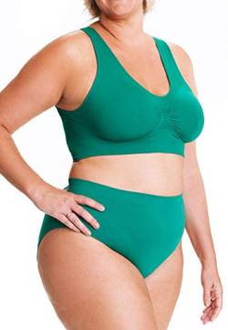 All Woman Nahtloser BH zum Überziehen in Übergröße, Größen bis 130F, smaragdgrün, Large von All Woman