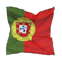 Portugal Flag Damen Quadratischer Schal Halstuch Kopftuch 60 x 60 cm mit 10 Bobby Pins von All3DPrint