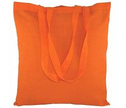 AllBags Baumwolltasche 380 x 420 mm mit langen Griffen 70 cm, Einkaufstasche, Alltagstasche, arbeitstasche damen, strapazierfähige stofftasche kindergarten, jutebeutel (1 er-Pack, Orange) von AllBags