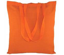 AllBags Baumwolltasche 380 x 420 mm mit langen Griffen 70 cm, Einkaufstasche, Alltagstasche, arbeitstasche damen, strapazierfähige stofftasche kindergarten, jutebeutel (5 er-Pack, Orange) von AllBags