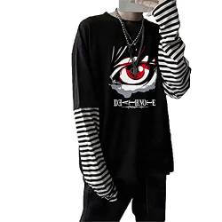 AllMonyba Death Note T-Shirt Anime Casual Langarm T-Shirt Augen gedruckt Unisex Cosplay T-Shirts von AllMonyba