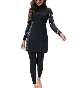 AllMonyba Frauen Muslimische Bademode 2 Stück Set Modest Islamischer Badeanzug Beachwear Naher Osten Plus Size Badeanzug Burkini von AllMonyba