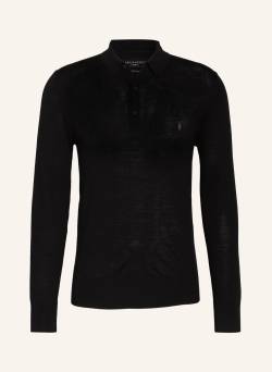 Allsaints Strick-Poloshirt Merino schwarz von AllSaints