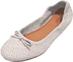 Allan K Capri Flecht-Leder-Schuhe Geschlossene Ballerinas: Größe: 36 | Farbe: White von Allan K