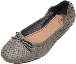 Allan K Capri Flecht-Leder-Schuhe Geschlossene Ballerinas: Größe: 38 | Farbe: Antik Silver von Allan K