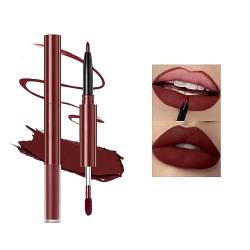 2 IN 1 Mattflüssiger Lippenstift und Lipliner, wasserfester, antihaftbeschichteter, nicht verblassender Lippenstift, samtig glatter Lipliner von Allbestaye