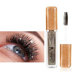 Allbestaye Bunt Mascara, Glitter Wimperntusche, Augen Make-up Extra Long Lash Verlängerung & Volumen Eyelash Mascara Wasserdicht Langlebig Natürlich Grün Schwarz Blau Weiß Mascara (Black) von Allbestaye