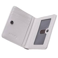 Alldaily Damen RFID-blockierende kleine kompakte Bifold Pocket Wallet Damen Mini Geldbörse mit Ausweisfenster, Weiss/opulenter Garten von Alldaily