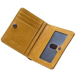 Alldaily Damen RFID-blockierende kleine kompakte Bifold Pocket Wallet Damen Mini Geldbörse mit Ausweisfenster, gelb, Rfid Kleine Geldbörse von Alldaily