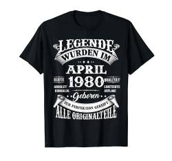 Legenden Wurden Im April 1980 Geboren 44. Geburtstag T-Shirt von Alle Geburtstags-T-Stück