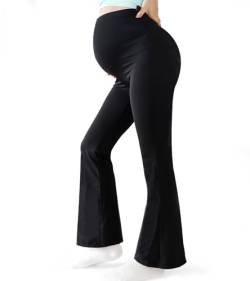 Alled Schwangerschafts Leggings Damen, Umstandshosen Hose für Arbeit Sporthose Blickdicht, Mutterschaft Yoga Hosen Stretchy über dem Bauch von Alled