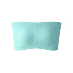 Alleen Damen Trägerlos Gepolster BH Atmungsaktiv Stretch Bra Ohne Bügel Nahtlos Bandeau (Blau, S) von Alleen