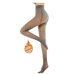 Allegorly Strumpfhose Damen Thermostrumpfhosen Leggings Fake Durchscheinende Wärme Verdickte Fleece Pantyhose Damen Strumpfhosen Plüschstrümpfe (Coffee-320G, Einheitsgröße) von Allegorly