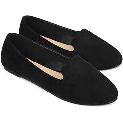 Allegra K Ballerinas mit runder Zehenpartie für Damen Schwarz 37.5 von Allegra K