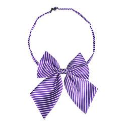 Allegra K Damen Verstellbares Cosplay-Kostüm Vorgebundene Streifen Bowknot Fliege Violett 11 x 14cm von Allegra K