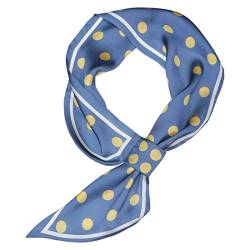 Allegra K Frauen Polka Dots Schrägschnitt Kleiner Skinny Schal Schräger Halstücher Doppelseitiges Halstuch - Blau - Medium von Allegra K