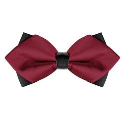 Allegra K Herren Pre-Tie Kragen einfarbige spitze Smoking Fliege Fliege für Hochzeitsfeier Weinrot One Size von Allegra K