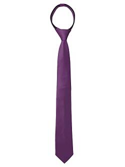 Allegra K Herren Skinny vorgebundene einfarbige Reißverschluss-Krawatte, verstellbarer Riemen, Hochzeits-Bräutigam-Krawatte, deep purple, Einheitsgröße von Allegra K