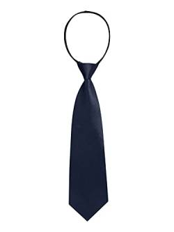 Allegra K Herren Vorgebundene Verstellbare Reißverschluss Einfarbig Tie Krawatte Navy blau One Size von Allegra K