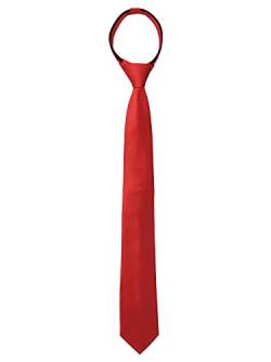 Allegra K Herren Vorgebundene feine verstellbare Reißverschluss Streifen Tie Krawatte Rot One Size von Allegra K
