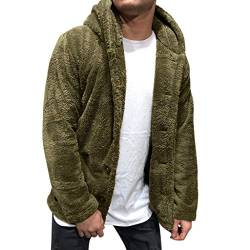 Allence Herren Teddy Fleece Jacke mit Taschen Warm Plüsch Mantel Hoodie Sweatshirt Outwear Farbe Größe Wählbar von Allence