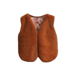 Allence Mädchen Pelzweste Kunstpelz Weste Fellweste Winter Warmer Gilet Vest Ärmellose Pelzmantel von Allence