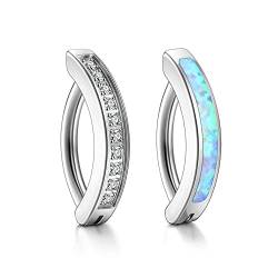 AllerPierce 2pcs 14G Bauchnabelpiercing Ring Clicker Piercing Bauchnabel Chirurgenstahl Bauchnabelringe Piercing CZ Opal Bananabells Körperschmuck für Damen Frauen(Silber) von AllerPierce