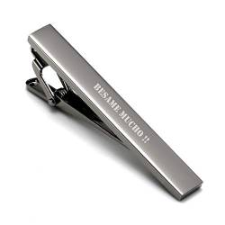 AllerPierce Personalisiert Krawattenklammer mit Gravur Edelstahl Krawattennadel Klassisch Skinny Business Clips für Papa Männer Herren 7mm*60mm von AllerPierce