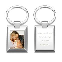 AllerPierce Personalisierte Schlüsselanhänger mit Foto&Text Gravur Charms Schlüsselbund Schlüsselring Keychain Personalisierte Geschenke für Mann und Frau von AllerPierce