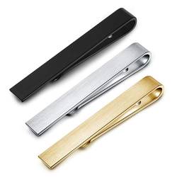 Allerpierce 3 Stück Herren Krawattenklammer Set klassischer Business-Stil Krawatten Klammer Tie Clip mit Geschenkbox von AllerPierce