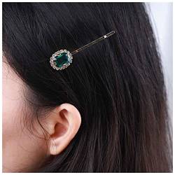 Allereya Kristall Haarspange Barrette Blau Strass Haarspange Barrette Gold Cz Smaragd Kopfschmuck Kopfschmuck Blau Edelstein Barrette Haarschmuck Für Frauen Und Mädchen (blau) von Allereya