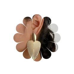 Allereya Vintage Blatt Ohrringe Monstera Blatt Tropfen Ohrringe Gold Metall Blatt Ohrringe Großes Blatt Palmen Ohrringe Schmuck Für Frauen Und Mädchen von Allereya