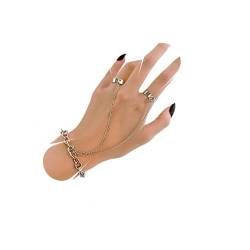 Allereya Vintage Layered Finger Ring Armband Silber Sklavenarmband Handkette Punk Büroklammer Kettenarmband Punk Hand Harness Kettenschmuck Für Frauen Und Mädchen von Allereya