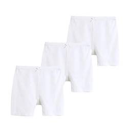 Baby Mädchen Tanzshorts Solid Cotton Shorts Unterhose 3er Pack Grau Gr.4 Gr. 5-6 Jahre, weiß von Allesgut