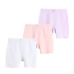 Baby Mädchen Tanzshorts Solide Baumwolle Shorts Unterhose 3er Pack Grau Größe 4, Weiß / Rosa / Violett, 11-12 Jahre von Allesgut