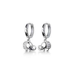 Allgut Elefant Creolen Damen 925 Sterling Silber Zirkonia Elefant Ohrhänger Ohrringe für Mädchen Frauen von Allgut