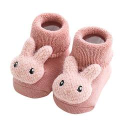 Alliwa Baby Rasselsöckchen Baby Mädchen Jungen Tier Muster Baby Socken Antirutsch Winter Warm Erstlingssöckchen für Neugeborene von Alliwa Baby