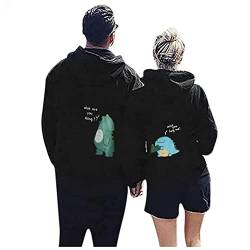 Alliwa Partnerlook Pulli, Kapuzenjacke Hoodies f黵 Teenager M鋎chen Jungs - What Are You Doing / Miss You Hug me Sweatshirt Mit Kapuze Couple Hoodie Dino f黵 Erwachsene, M鋘ner, Frauen, Jugendliche von Alliwa