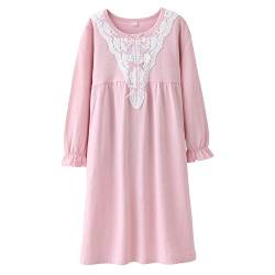 Allmeingeld Kinder Mädchen Prinzessin Nachthemden Spitze Schlafhemden Personalisierte Loungewear Rosa 6t von Allmeingeld