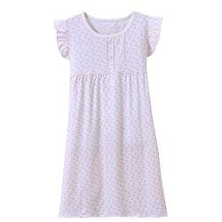Allmeingeld Kleinkind Mädchen Prinzessin Nachthemden Herz Print Schlafhemden Vintage Nachtkleid Weiß 5t von Allmeingeld