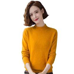 Alloaone Damen Kaschmir Pullover Warm Kleidung Mode Pullover, dunkelgelb, S von Alloaone