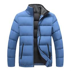 Herren Winter Daunenjacke Dick Warm Stehkragen Solide Parkas Winddichter Mantel Blue 4XL von Alloaone