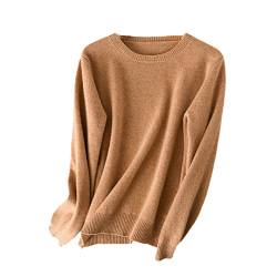 Kaschmirwolle Strickpullover Damen Pullover Rundhals Basic Warm Pullover, Wie abgebildet 2, L von Alloaone