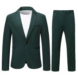 Allthemen Anzug Herren 2 Teilig Slim Fit Herrenanzug EIN Knopf Business Hochzeitanzug für Männer Grün L von Allthemen