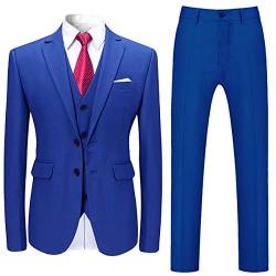 Allthemen Anzug Herren Anzug 3 Teilig Slim Fit Herrenanzug Hochzeit Anzüge Herren Modern Sakko für Business Blau XL von Allthemen