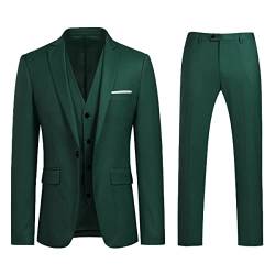 Allthemen Anzug Herren Slim Fit 3 Teilig Anzüge Modern Herrenanzug 3-Teilig Sakko Hose Weste Business Hochzeit Grün 3XL von Allthemen