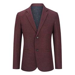 Allthemen Anzugjacke Herren Slim Fit 2 Knöpfe Sakko Sportlich Blazer für Business Hochzeit Freizeit Rot L von Allthemen