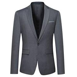 Allthemen Anzugjacke Herren Slim Fit Sakko EIN Knopf Blazer für Business Hochzeit Dunkelgrau 3XL von Allthemen