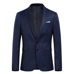 Allthemen Anzugjacke Herren Slim Fit Sakko Modern Blazer für Business Hochzeit Freizeit Dunkelblau L von Allthemen