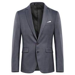 Allthemen Anzugjacke Herren Slim Fit Sakko Modern Blazer für Business Hochzeit Freizeit Grau L von Allthemen